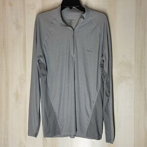 Patagonia performance base layer gray white long sleeve pullover‎ size XL